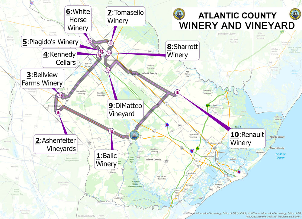 Atlantic County Winery and Vineyard Trail