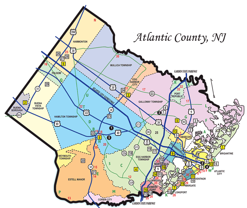 Atlantic County Nj Map Map and Locations of Open Space, Recreation Areas and Historic 