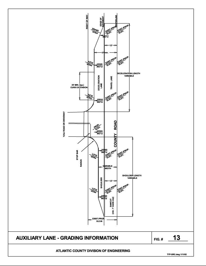 Auxiliary Lane - Grading Information - Figure 13